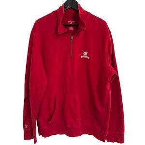 University of Wisconsin Badgers Red 1/4-Zip Sweatshirt Size L